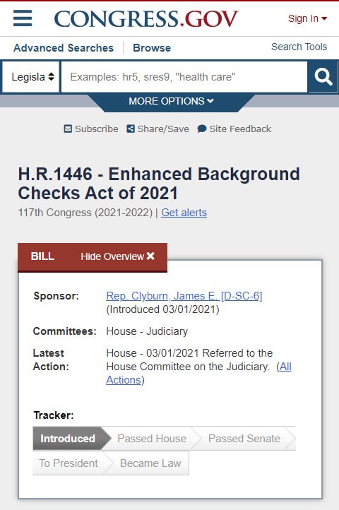 Charleston Loophole Bill Enhanced Background Checks Act of 2021 HR 1446